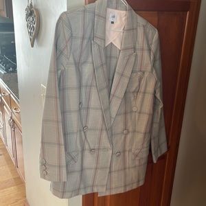 CAbi NWOT plaid double breasted blazer size 14